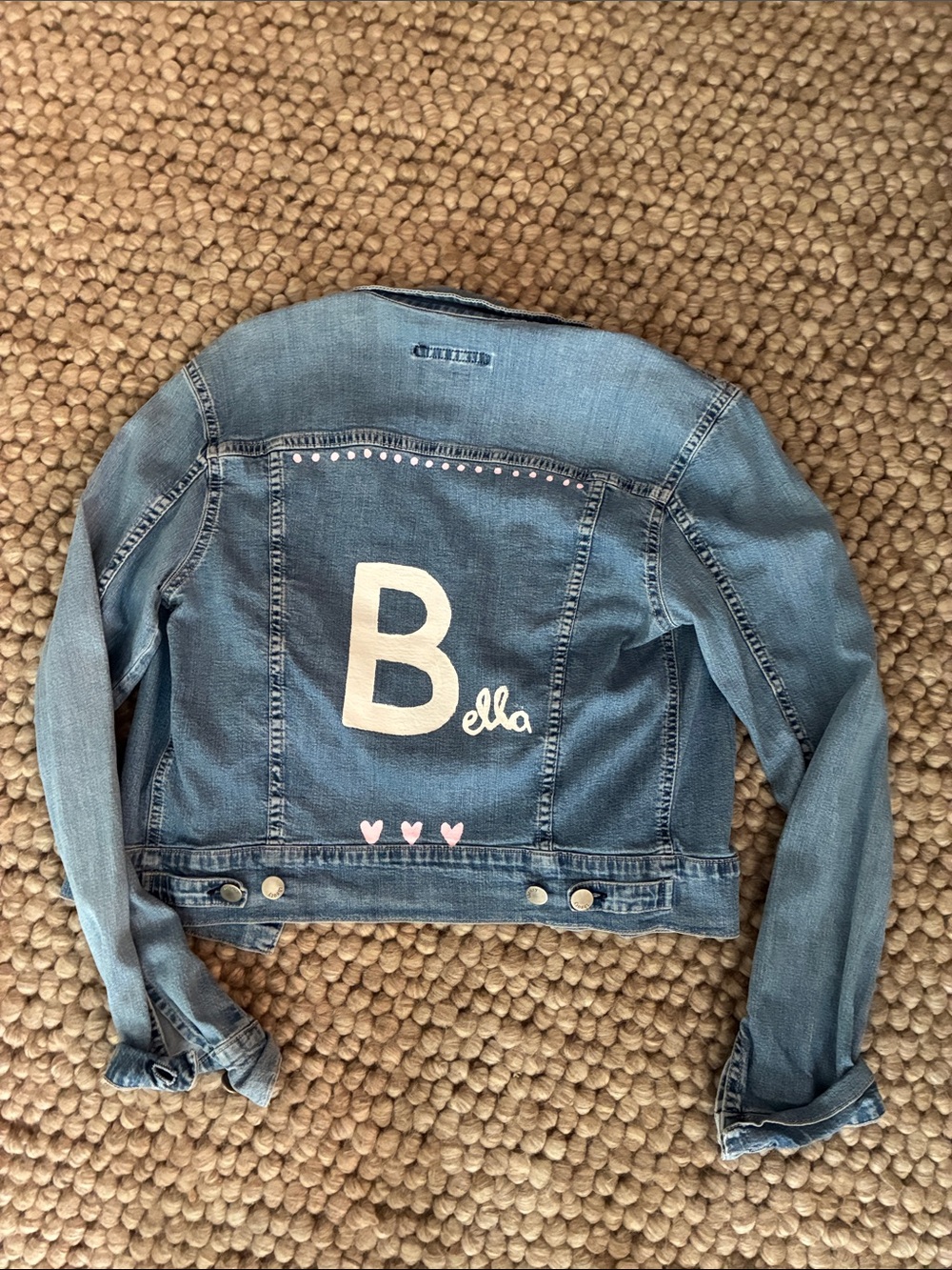 Girls' Blue Denim Jacket with 'B Ella' Accent